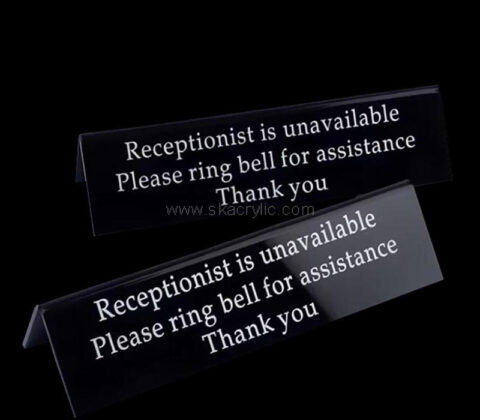 Custom acrylic V-shape information sign