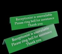 Custom acrylic sign on clinics reception desks SH-1035 Custom acrylic sign on clinics reception desks