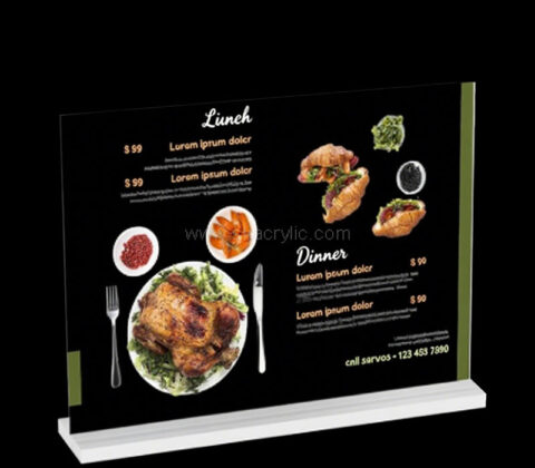 Custom acrylic casual dining venues menu holder