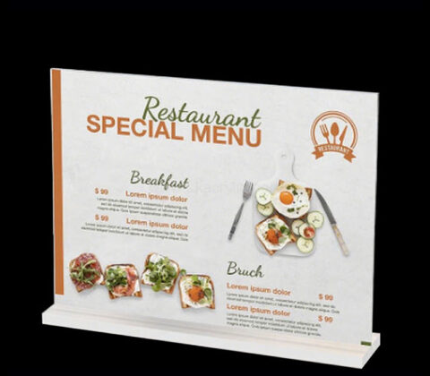 Custom acrylic restaurant special menu holder