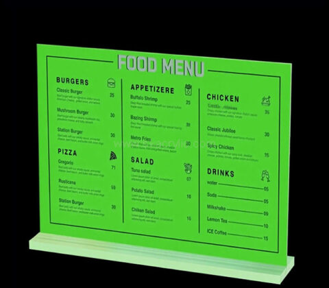 Custom acrylic tabetop cafes menu holder