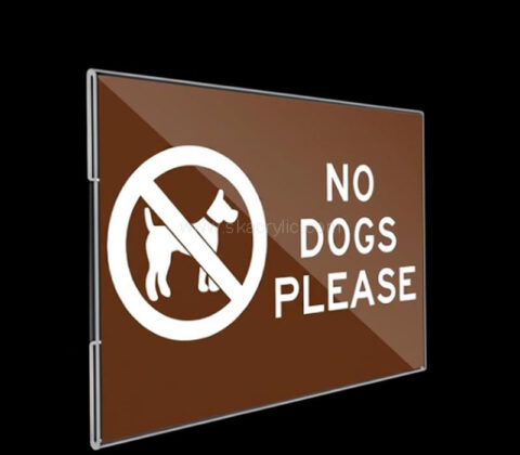 Custom acrylic wall no dog please sign holder