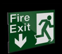 Custom acrylic wall fire exit sign holder BS-507 Custom acrylic wall fire exit sign holder