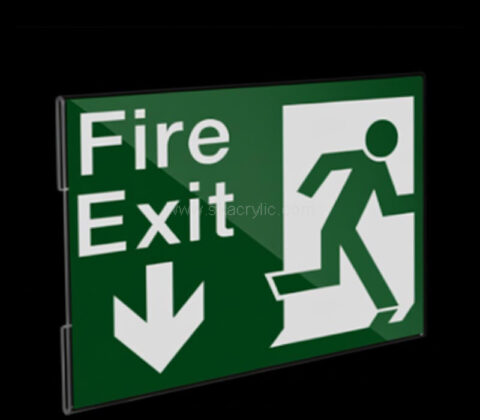 Custom acrylic wall fire exit sign holder
