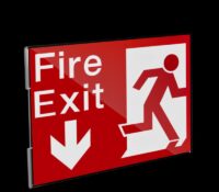 Custom acrylic wall mounted fire exit sign holder BS-508 Custom acrylic wall mounted fire exit sign holder