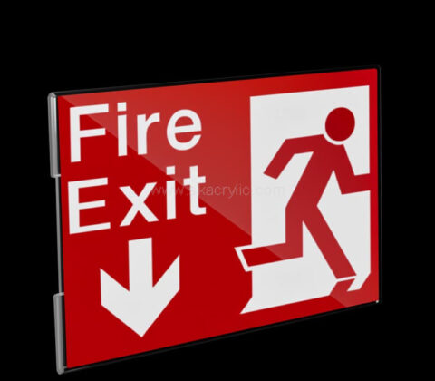 Custom acrylic wall mounted fire exit sign holder
