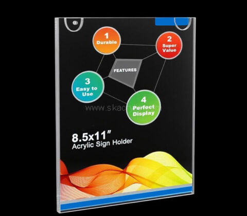 Custom acrylic wall mounted 8.5 X 11 sign holder