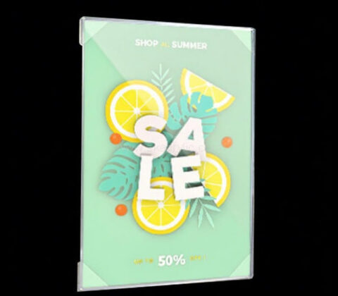 Custom acrylic wall promotional sign holder