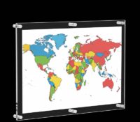 Custom acrylic floating world map frame
