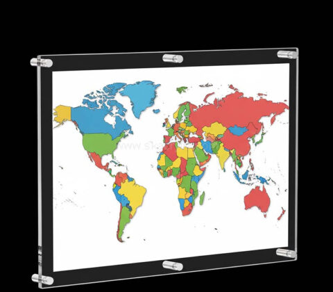 Custom acrylic floating world map frame