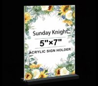 Custom acrylic double-sided 5 X 7 sign holder SH-1064 Custom acrylic double-sided 5 X 7 sign holder