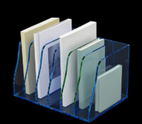 Custom acrylic 6 dividers book holders BH-2629 Custom acrylic 6 dividers book holders
