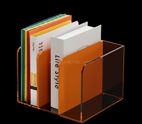 Custom acrylic 3 vertical compartments book holders
