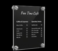 Custom acrylic wall coffee shop menu holder BS-529 Custom acrylic wall coffee shop menu holder