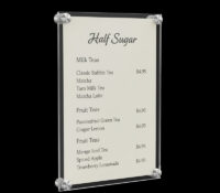 Custom acrylic hanging tea shop menu holder BS-531 Custom acrylic hanging tea shop menu holder
