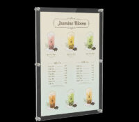 Custom acrylic hanging lobby shop drinking menu holder BS-533 Custom acrylic hanging lobby shop drinking menu holder