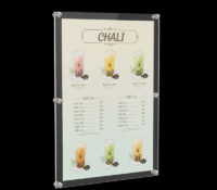 Custom acrylic hanging lobby shop beverage menu holder BS-534 Custom acrylic hanging lobby shop beverage menu holder