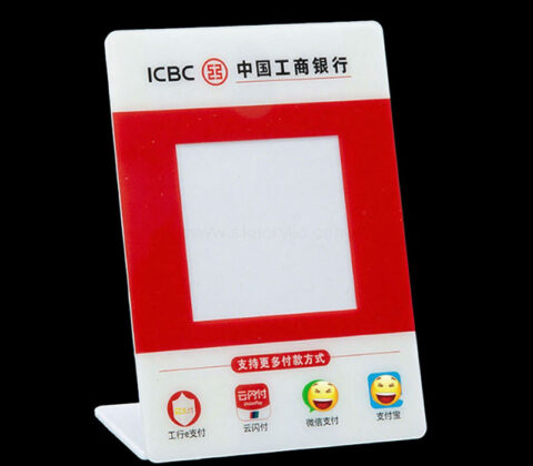 Custom acrylic countertop bank code scanning sign