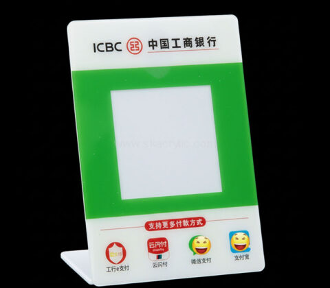 Custom acrylic financial counters payment sign
