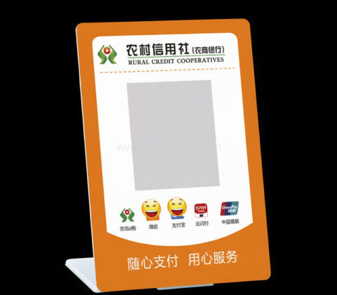 Custom acrylic payment stations scanning sign