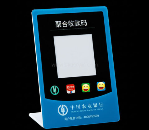 Custom acrylic retail counters payment sign