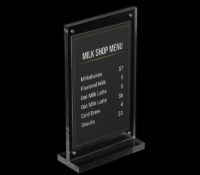 Custom acrylic milk shop magnetic menu holder SH-1083 Custom acrylic milk shop magnetic menu holder