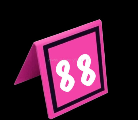 Custom acrylic triangular table number sign