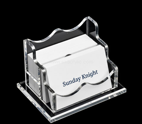 Custom acrylic front desks 2 tiers business card holders