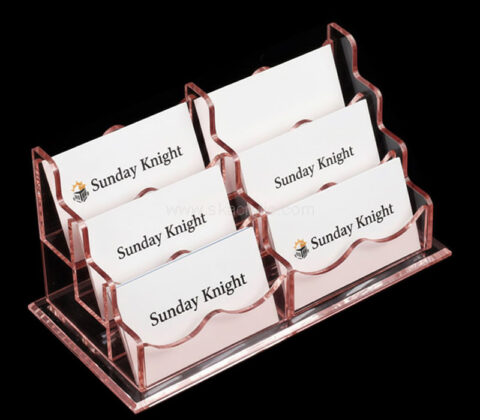 Custom acrylic 6 pockets business card holders