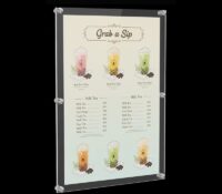Custom acrylic wall milk tea poster frame BS-546 Custom acrylic wall milk tea poster frame