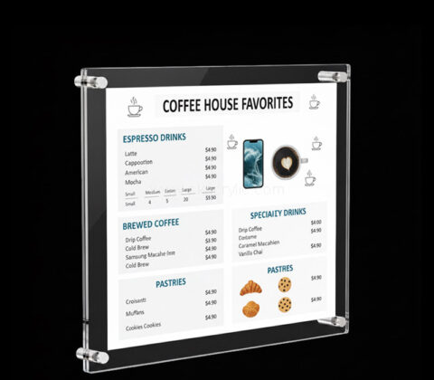 Custom acrylic wall coffee shop poster frame