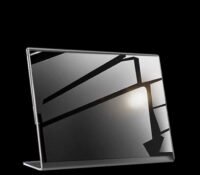 Custom acrylic countertop L shape sign holder SH-1096 Custom acrylic countertop L shape sign holder