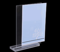 Custom acrylic countertop T shape sign holder SH-1097 Custom acrylic countertop T shape sign holder