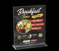 Custom acrylic restaurants table promotions sign holder SH-1105 Custom acrylic restaurants table promotions sign holder
