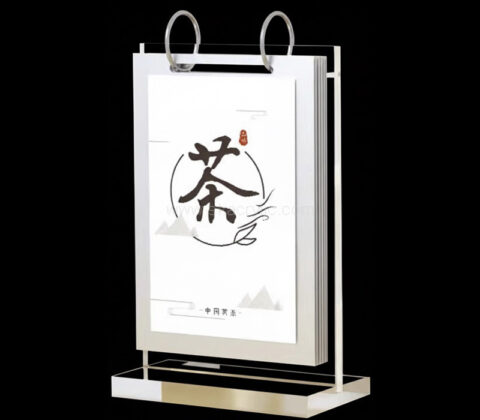 Custom acrylic T-shaped flip sign holder