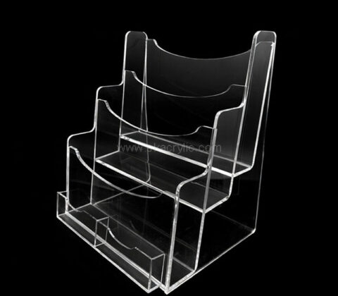 Custom acrylic 3 tiers pamphlet holder with card holder