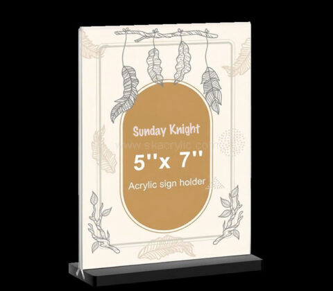 Custom acrylic tabletop display sign holder