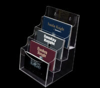 Custom acrylic hanging 4 pockets flyers holder BH-2683 Custom acrylic hanging 4 pockets flyers holder
