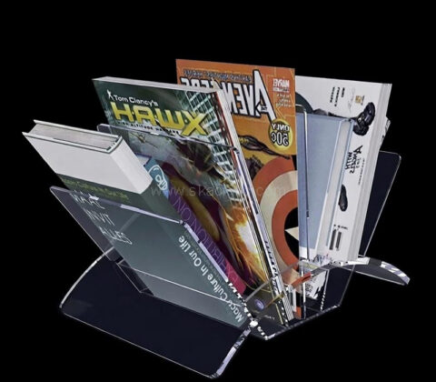 Custom acrylic 4 angled pockets literature rack