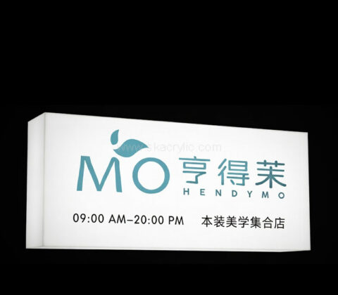 Custom acrylic wall mounted shop light box sign