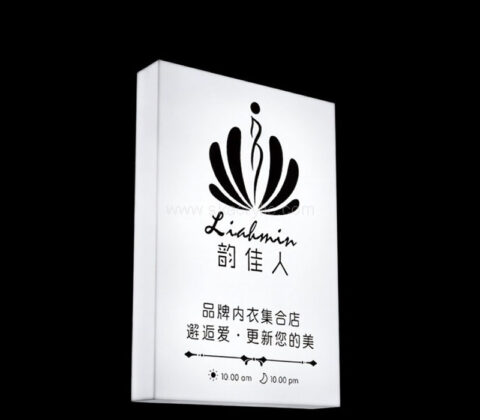 Custom acrylic wall cloth shop light box sign
