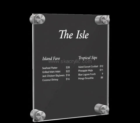 Custom acrylic floating menu holder