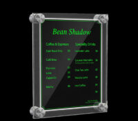 Custom acrylic wall coffee shop sign holder BS-579 Custom acrylic wall coffee shop sign holder