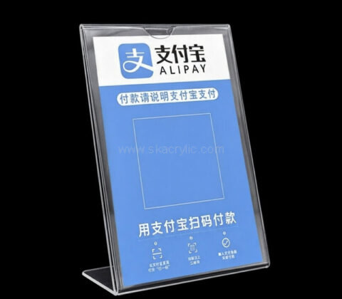 Custom acrylic L shape payment sign holder