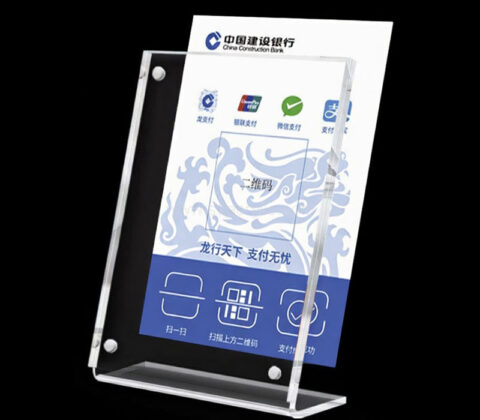 Custom acrylic magnetic payment sign holder