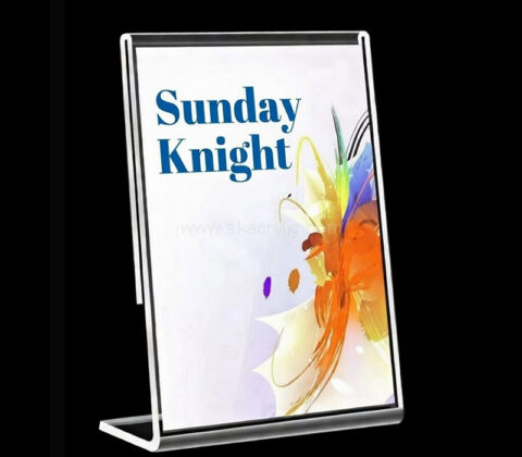 Custom acrylic L shape insert sign holder