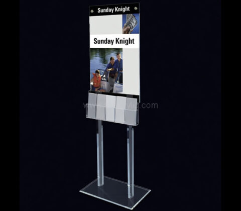Custom acrylic floor stand flyer display holders