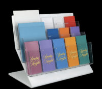 Custom acrylic 3-tiered literature holder rack BH-2694 Custom acrylic 3-tiered literature holder rack