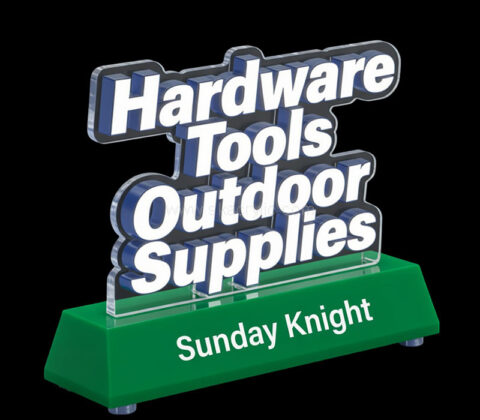 Custom acrylic advertising brand LED sign with base