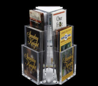 Custom acrylic rotating literature brochure holders BH-2705 Custom acrylic rotating literature brochure holders